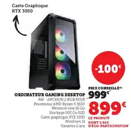 Hyper U Ordinateur gaming desktop offre