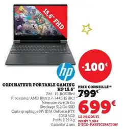 Hyper U HP Ordinateur portable gaming 15.6" offre