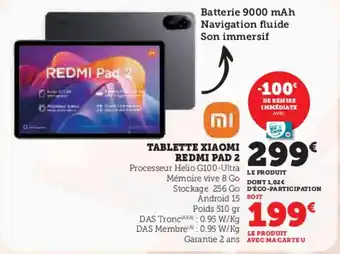 Hyper U XIAOMI Tablette redmi pad 2 offre