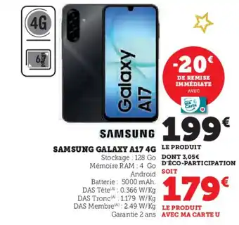 Hyper U SAMSUNG Galaxy a17 4g offre