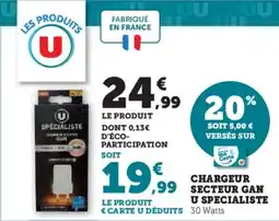 Hyper U Chargeur secteur gan u specialiste offre