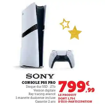 Hyper U SONY Console ps5 pro offre