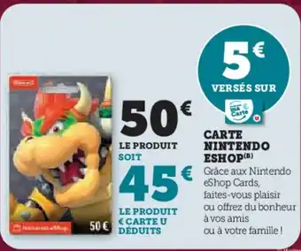 Hyper U Carte nintendo eshop offre