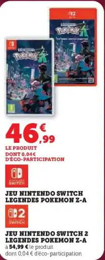 Hyper U Jeu nintendo switch legendes pokemon z-a offre