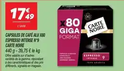 Netto Carte noire - capsules de café alu x80 espresso intense n'9 offre