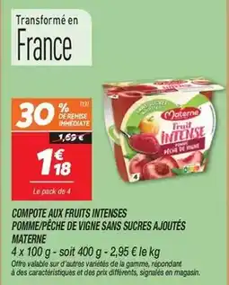 Netto Materne - compote aux fruits intesses pomme/peche de vigne sans sucres ajoutés offre