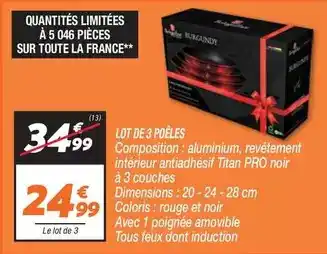 Netto Titan - lot de 3 poeles offre