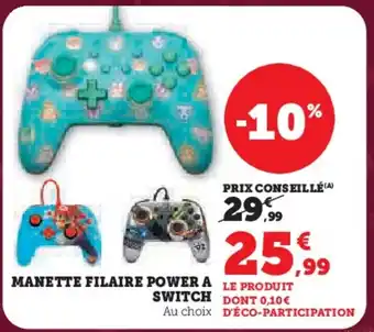 Hyper U Manette filaire power a switch offre