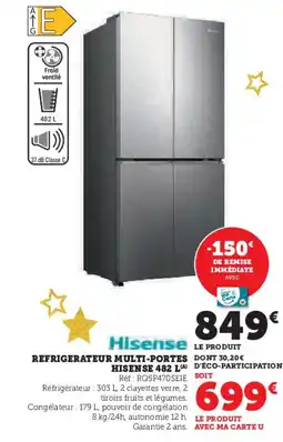 Hyper U HISENSE Refrigerateur multi-portes offre