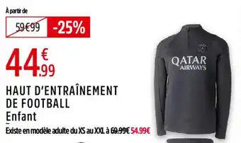 Intersport Haut d'entraînement de football offre