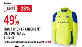 Intersport Haut d'entraînement de football offre