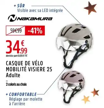 Intersport Casque de vélo mobilité visiere 25 adulte offre