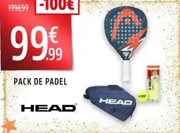 Intersport Pack de padel head offre