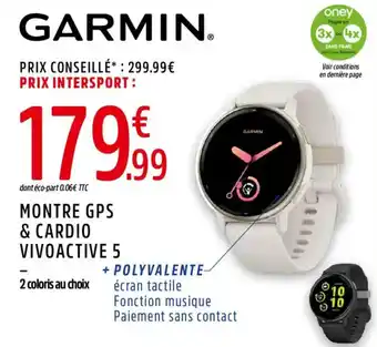 Intersport Montre gps & cardio vivoactive 5 offre