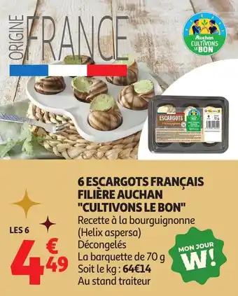 Auchan 6 escargots français filière auchan cultivons le bon offre