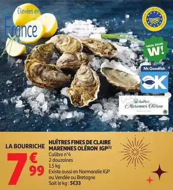 Auchan Huîtres fines de claire marennes oléron igp offre