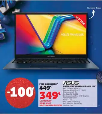 Hyper U ASUS Ordinateur portable 15,6" offre