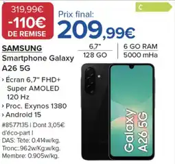 Costco SAMSUNG Smartphone Galaxy A26 5G offre