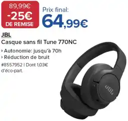 Costco JBL Casque sans fil Tune 770NC offre