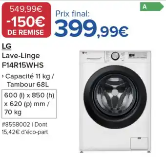 Costco LG Lave-Linge F14R15WHS offre