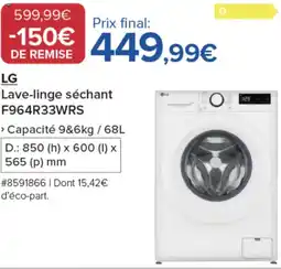 Costco LG Lave-linge séchant F964R33WRS offre