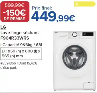 Costco LG Lave-linge séchant F964R33WRS offre