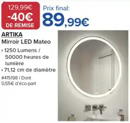 Costco ARTIKA Mirroir LED Mateo offre