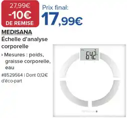 Costco MEDISANA Échelle d'analyse corporelle offre