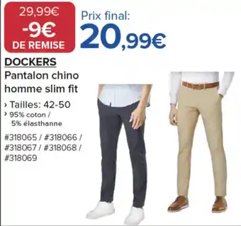 Costco DOCKERS Pantalon chino homme slim fit offre