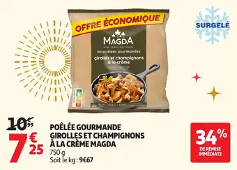 Auchan Poêlée gourmande girolles et champignons à la crème magda offre