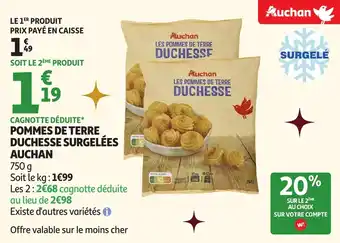 Auchan Pommes de terre duchesse surgelées auchan offre