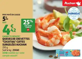 Auchan Queues de crevettes cocktail cuites surgelées auchan offre