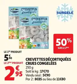 Auchan Crevettes décortiquées crues congelées offre
