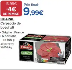 Costco CHARAL Carpaccio de boeuf x6 offre