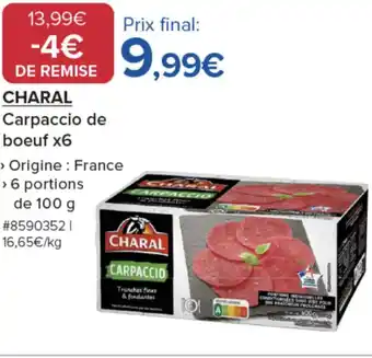 Costco CHARAL Carpaccio de boeuf x6 offre