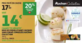 Auchan Noix de coquille saint-jacques sans corail congelées auchan collection offre