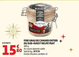 Auchan Foie gras de canard entier du sud-ouest delpeyrat offre