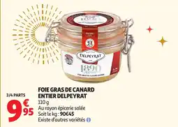 Auchan Foie gras de canard entier delpeyrat offre