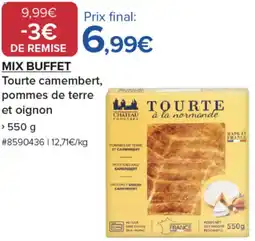 Costco MIX BUFFET Tourte camembert, pommes de terre et oignon offre