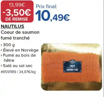 Costco NAUTILUS Coeur de saumon fumé tranché offre