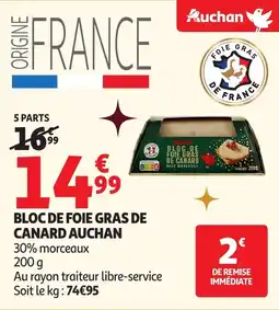 Auchan Bloc de foie gras de canard auchan offre