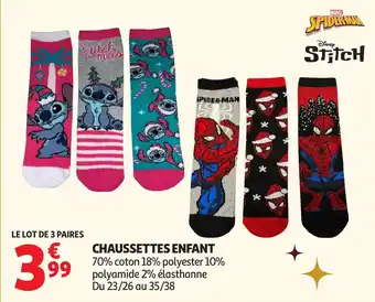 Auchan Chaussettes enfant offre