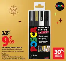Auchan Lot 4 marqueurs posca offre