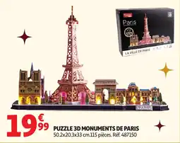 Auchan Puzzle 3d monuments de paris offre