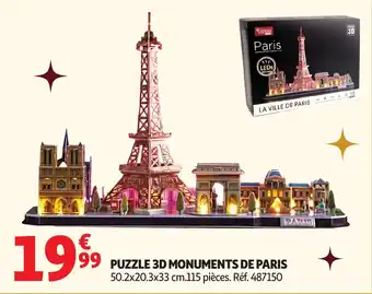 Auchan Puzzle 3d monuments de paris offre