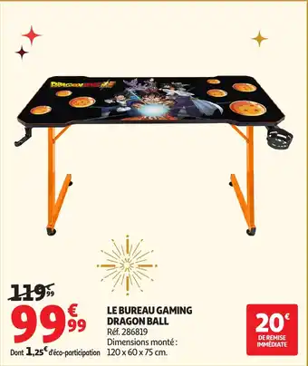 Auchan Le bureau gaming dragon ball offre