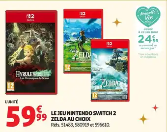 Auchan Le jeu nintendo switch 2 zelda au choix offre