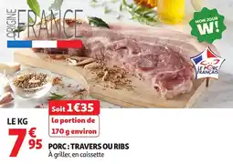 Auchan Porc travers ou ribs offre
