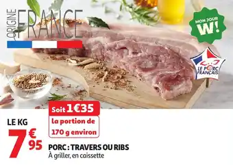 Auchan Porc travers ou ribs offre