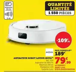 Super U Mova - aspirateur robot laveur offre